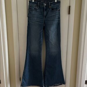 American Eagle Outfitters Dark Blue Wide Leg Jeans